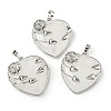 Natural Quartz Crystal Heart Pendants G-S391-01P-K-1