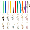 24Pcs 2 Styles Silicone Bands Bookmark & Alloy Cat Paper Clips Sets AJEW-DR00015-1