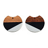 Tri-color Resin & Walnut Wood Pendants X-RESI-S358-77A-2