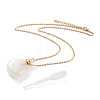 Electroplated Natural Quartz Crystal Openable Perfume Bottle Pendant Necklaces NJEW-H216-10A-G-1