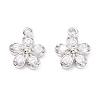 Rack Plating Brass Cubic Zirconia Charms X-ZIRC-C026-12P-1