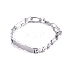 Tarnish Resistant 304 Stainless Steel Figaro Chain ID Bracelets BJEW-G631-02P-1