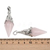 Natural Rose Quartz Faceted Bicone Big Pendants G-Z101-03P-08-3