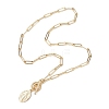 Brass Paperclip Chain Oval Virgin Mary Pendant Necklaces for Women NJEW-JN05117-4