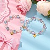 2Pcs 2 Colors Flower & Round Acrylic Beaded Couple Stretch Bracelet Sets BJEW-JB10451-2