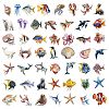 50Pcs Marine Organism PVC Waterproof Stickers STIC-D300-08-5