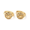 Cubic Zirconia Flower Hoop Earrings EJEW-G312-19G-02-2