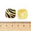 Brass Enamel Stud Earrings EJEW-B120-02G-01-3