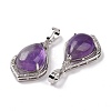 Natural Amethyst Pendants G-H283-04P-23-3