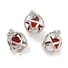 Natural Carnelian Round Ball Pendants G-Q163-05P-03-1