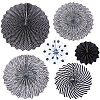 6Pcs Paper Fans Flower for Wedding Birthday Carnival Welcome Party Decorations AJEW-GF0013-45B-1