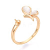 Butterfly Brass Shell Cuff Ring Settings KK-T076-43G-1
