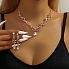 Alloy Rhinestone Stud Earrings & Necklaces Sets for Women FS-WGD2CB4-02-2
