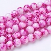 Spray Painted Glass Bead Strands GLAA-R139-8mm-05-2