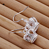 Crown Brass Cubic Zirconia Dangle Earrings EJEW-BB11908-4