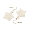 Snowflake Braided Glass Seed Bead Dangle Earrings EJEW-JE05868-4