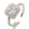 Brass Micro Pave Cubic Zirconia Rings for Women RJEW-E295-14P-1