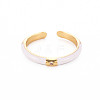 Brass Enamel Cuff Rings RJEW-T016-24G-NF-1