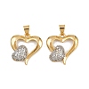 Brass Micro Pave Cubic Zirconia Pendants KK-C132-03C-G-1