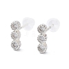 925 Sterling Silver Clear Cubic Zirconia Stud Earrings EJEW-S243-03S-1