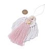 Handmade Macrame Cotton Angel Hanging Ornaments HJEW-JM02760-02-3