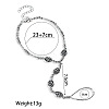 Adjustable Alloy Hollow Oval Link Chain Stretch Toe Ring Anklets for Women FS-WG598B5-01-4