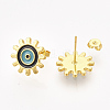 Brass Stud Earrings EJEW-S201-190B-2