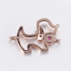 Brass Micro Pave Cubic Zirconia Puppy Links connectors LS-ZIRC-G125-02A-RG-2