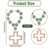 Wood & Silicone Beads Hanging Ornametns HJEW-BM00069-2