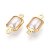 Brass ABS Imitation Pearl Connector Charms KK-N286-02C-G-2