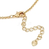 Brass Clear Cubic Zirconia Flat Round & Rectangle Cup Chain Necklaces for Women NJEW-U015-04G-3