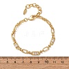 Oval & Paperclip Brass Micro Pave Cubic Zirconia Link Chain Bracelets for Women BJEW-D458-02G-02-5