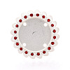 Adjustable Alloy & Iron & Rhinestone Bezel Cup Ring Base with Rotatable Tray MAK-T012-15S-2