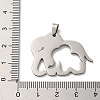 Non-Tarnish 304 Stainless Steel Pendants STAS-O005-24A-P-3