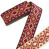 7M Ethnic Style Embroidery Polyester Ribbons OCOR-WH0020-17-1