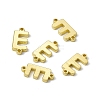 Rack Plating Brass Letter Connector Charms KK-C007-38G-E-1