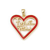 Brass Enamel Pendants KK-D424-31B-G-1
