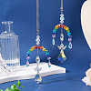 2Pcs Glass Crystal Prism Rainbow Angel Hanging Suncatchers HJEW-TADJ0016-4