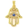 Brass Micro Pave Clear Cubic Zirconia Pendants KK-S401-01G-1