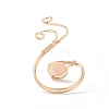 Copper Wire Wrapped Natural Freshwater Pearl Cuff Rings for Women RJEW-JR00553-01-7