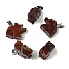 Natural Red Rainbow Jasper Pendants G-B127-02P-02-2