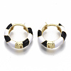 Brass Huggie Hoop Earrings EJEW-S209-04A-2
