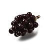Grape Brass Acrylic Pendants OACR-R006-05G-04-2