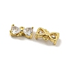 Brass Clear Cubic Zirconia Connector Charms KK-G490-10G-2