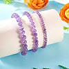 3Pcs Natural Amethyst Beads Stretch Bracelets for Women BJEW-TAC0033-8