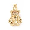 Brass Cubic Zirconia Pendants ZIRC-K089-15G-01-2