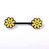 316L Surgical Stainless Steel Enamel Flower Nipple Rings WGE9BCB-01-1