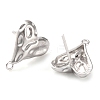 Rhodium Plated 925 Sterling Silver Stud Earrings Findings STER-K176-23P-2