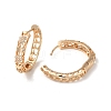 Brass Micro Pave Cubic Zirconia Hoop Earrings EJEW-M238-51KCG-2