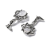 Angel Brass Natural Quartz Crystal Pendants KK-D361-02AS-18-2